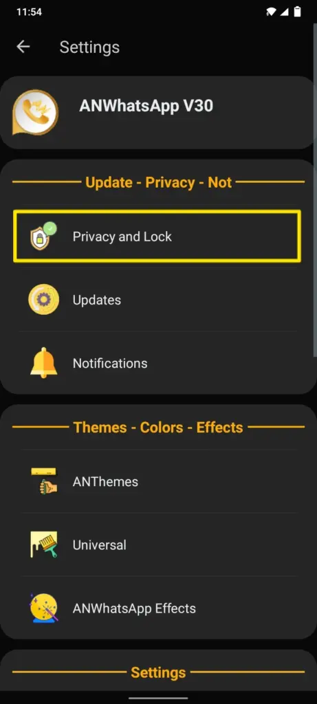 privacy and lock in an whatsapp